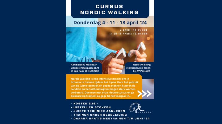 4 April – Start cursus Nordic Walking