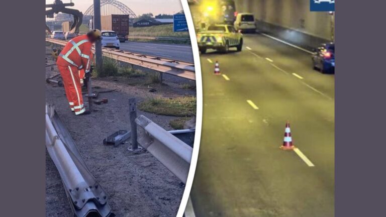 Veel vertraging op A15 bij Noordtunnel