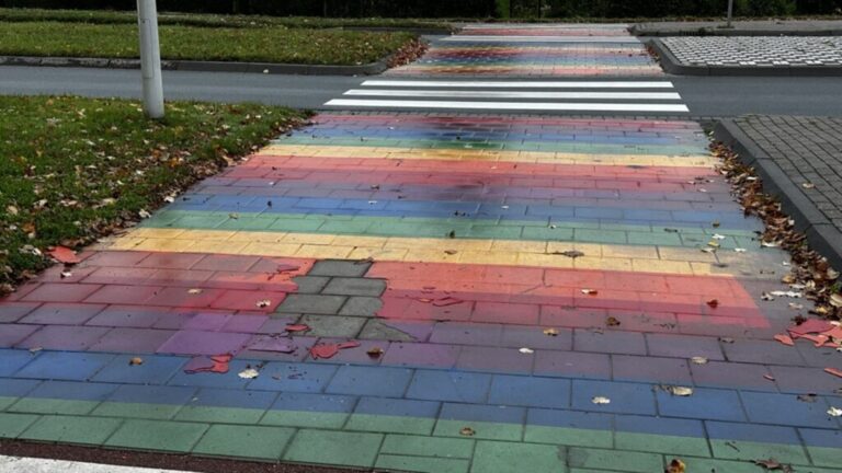 Opnieuw vernielingen regenboogzebrapad in Papendrecht