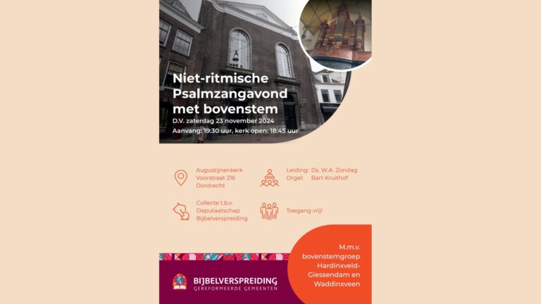 23 November – Psalmzangavond met bovenstem