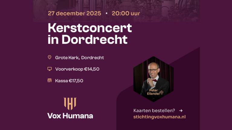 27 december – Orgelconcert rond Kerst in Dordtse Grote Kerk