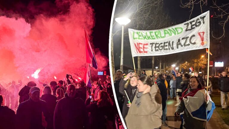 Spandoeken, vuurwerk en nuance: drukgezocht protest tegen azc in dit dorp