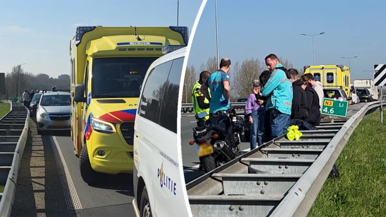Motorrijder en automobilist botsen op N3