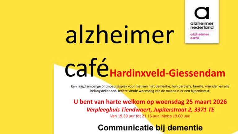 25 maart – Alzheimercafe: Communicatie bij dementie