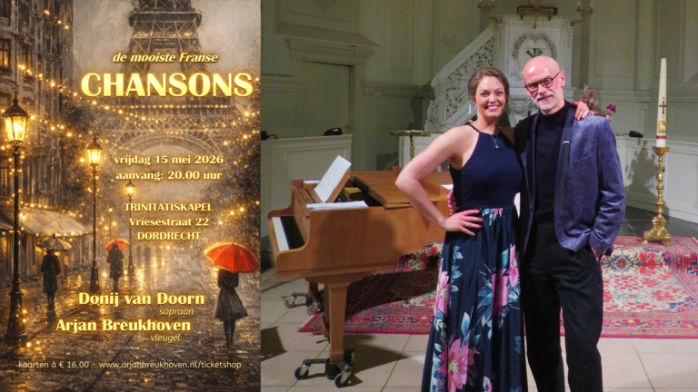 15 mei – ‘Chansons’ Donij van Doorn en Arjan Breukhoven in de Trinitatiskapel Dordrecht